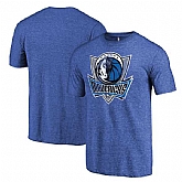 Dallas Mavericks Fanatics Branded Heather Royal Distressed Team Logo Tri Blend T-Shirt